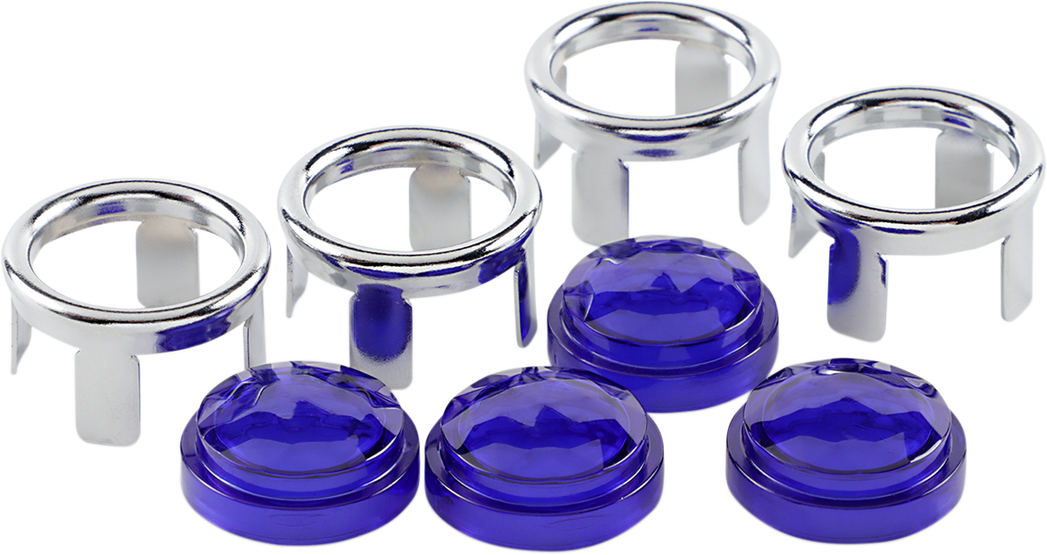 Chris products Taillight Turn Signal Universal Motorcycle Lens 4 Pack Blue Dots