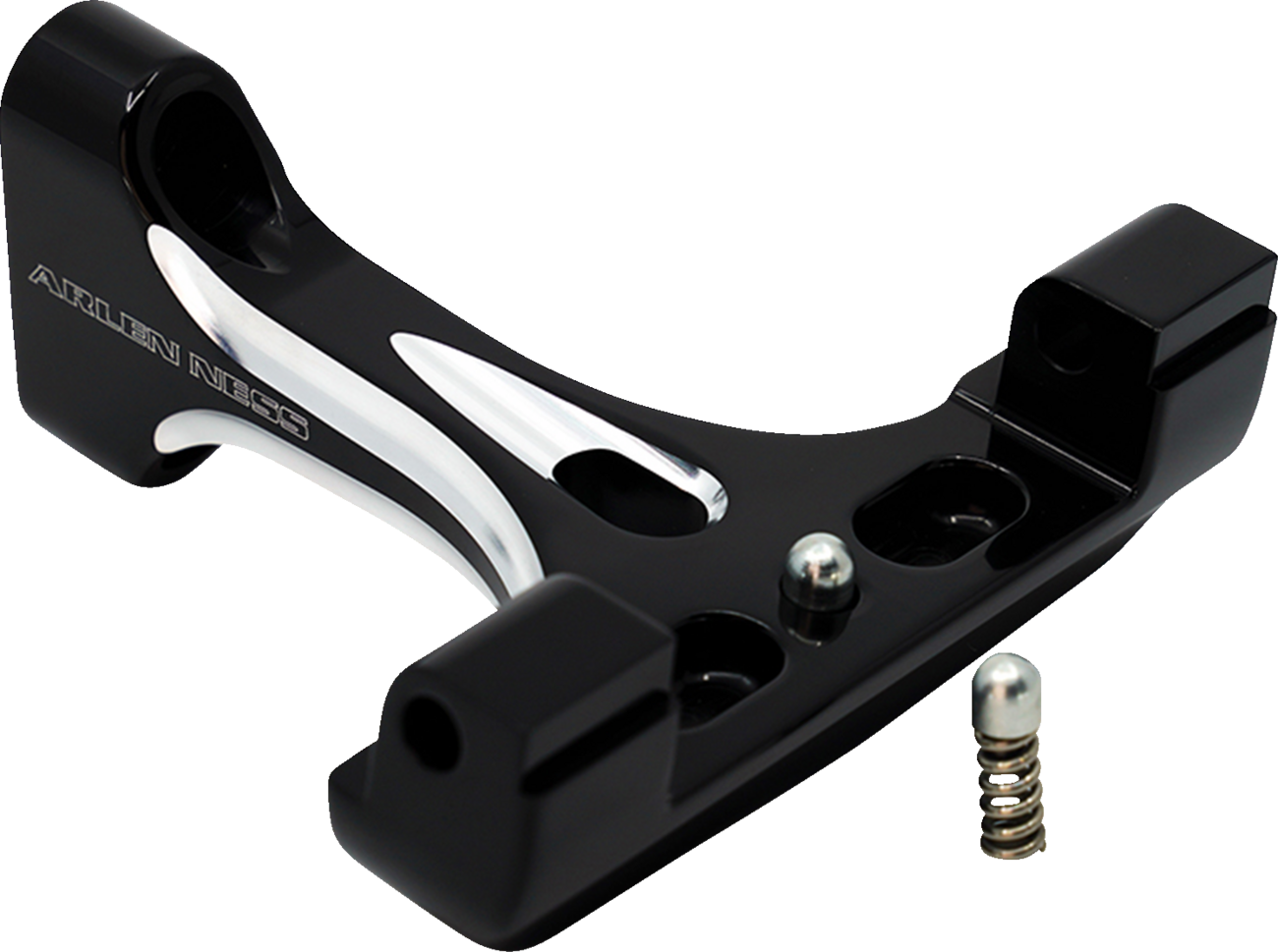 Arlen Ness Black Contrast Passenger Floorboard Mounts for 1993-23 Harley Touring
