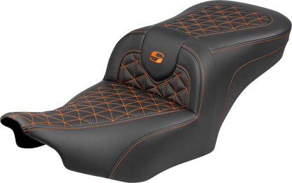 Saddlemen Roadsofa Orange Tri Gripper Seat for 2023-25 Harley Road Street Glide