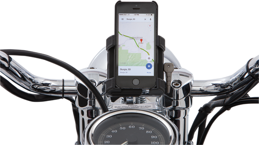 Ciro Black 7/8-1" Handlebar Smartphone/GPS Holder & Mount for Harley Street UTV