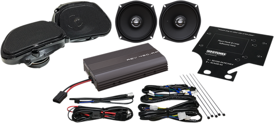 Hogtunes Front & Rear Speaker 200W Amp Kit 2011-2013 Harley Road Glide FLTRX
