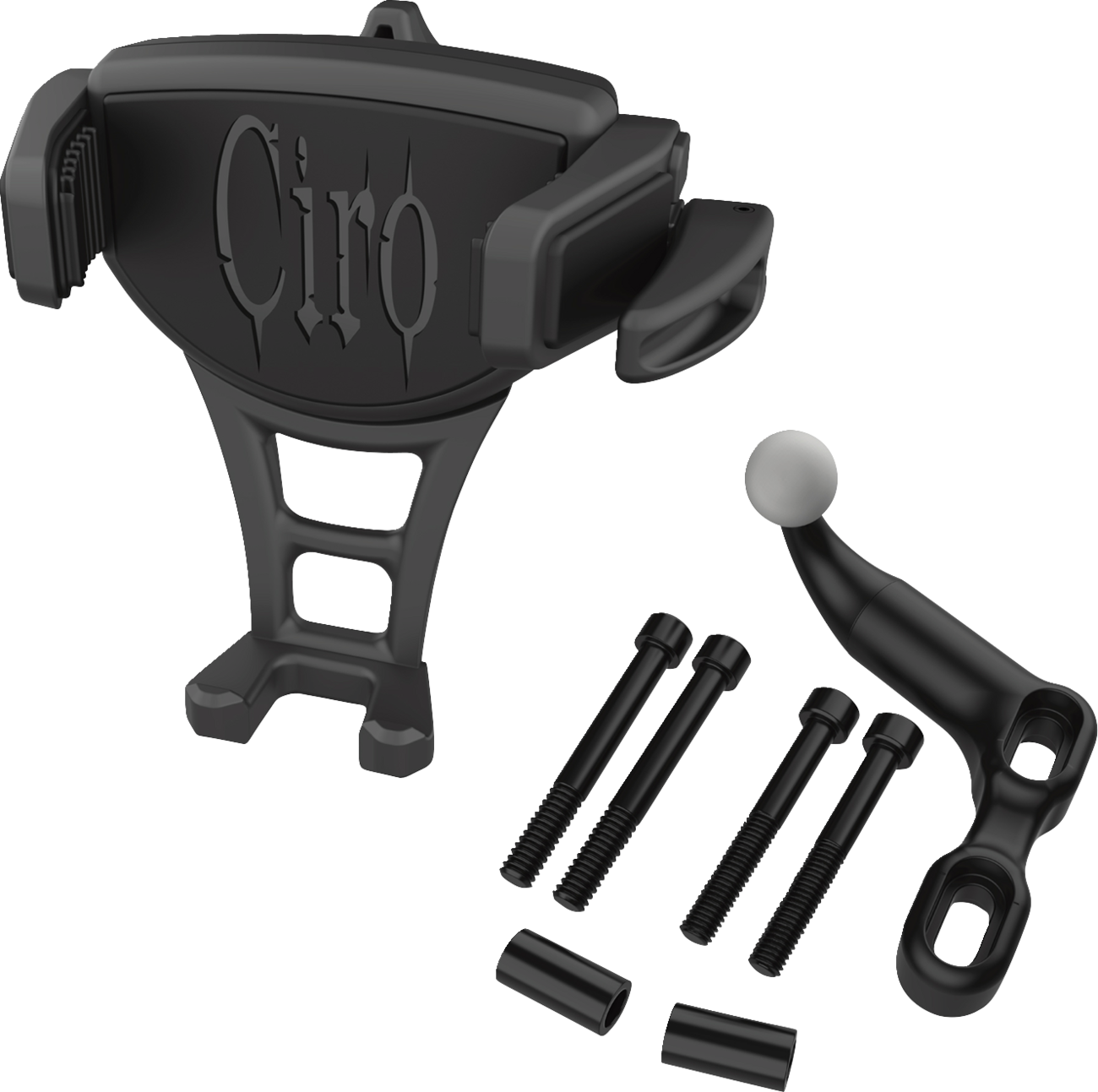 Ciro Black Constrictor Phone Holder Offset Perch Mount 1996-2024 Harley Indian