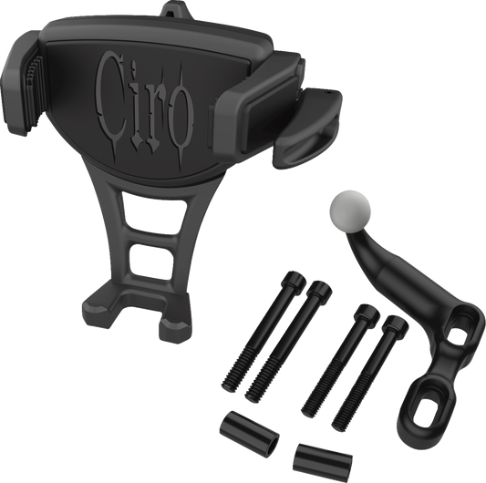 Ciro Black Constrictor Phone Holder Offset Perch Mount 1996-2024 Harley Indian