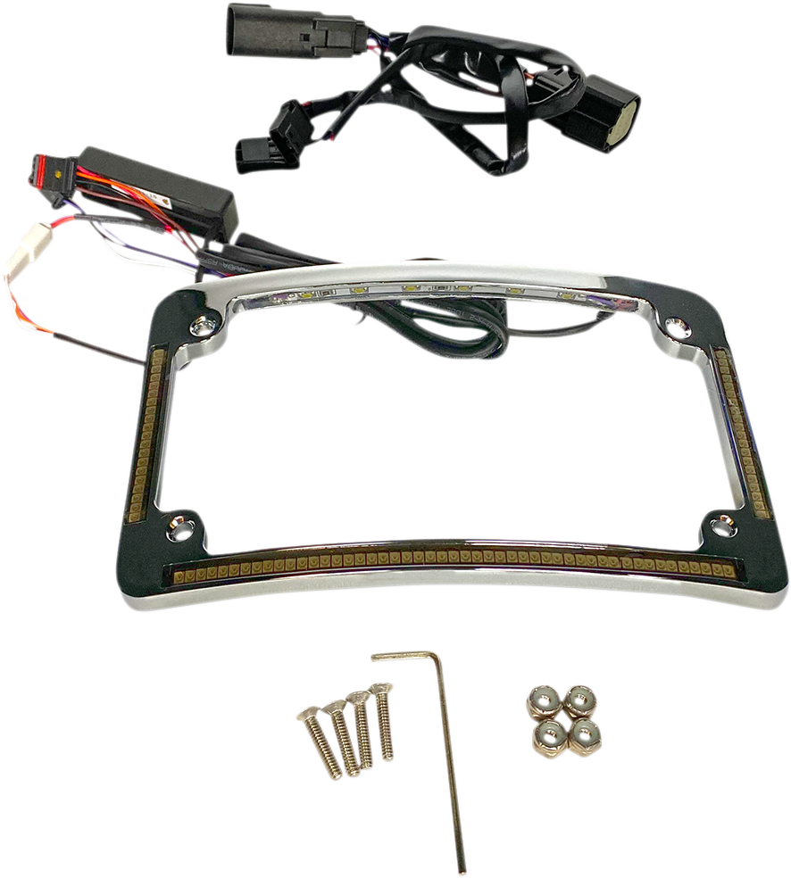Custom Dynamics Chrome LED Radius License Plate Frame 2014-2023 Harley Touring