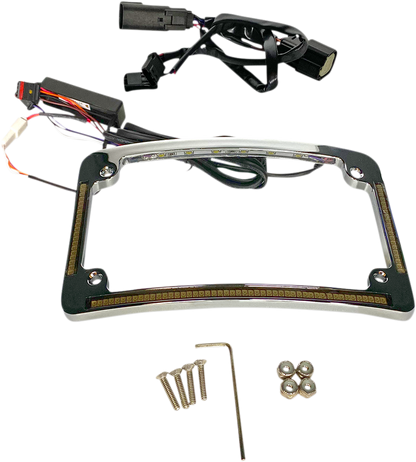 Custom Dynamics Chrome LED Radius License Plate Frame 2014-2023 Harley Touring