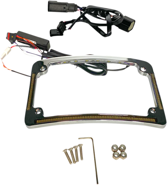 Custom Dynamics Chrome LED Radius License Plate Frame 2014-2023 Harley Touring