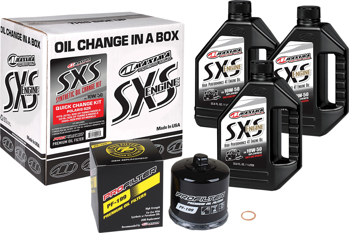 Maxima Synthetic 10W-50 Quick Change Oil Kit 2019-2021 Polaris RZR Turbo Models