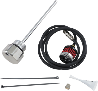 Feuling Chrome Vented Oil Dipstick Kit 2017-2024 Harley Touring FLHR FLTRU FLTRX