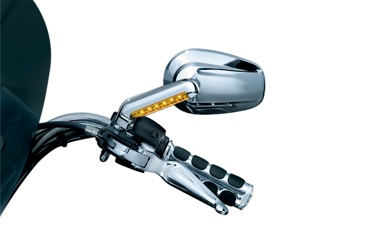 Kuryakyn 1757 Chrome LED Lighted Motorcycle Mirror Cover Lights for Harley