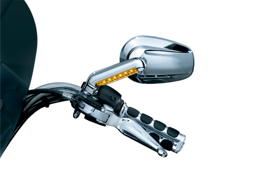Kuryakyn 1757 Chrome LED Lighted Motorcycle Mirror Cover Lights for Harley