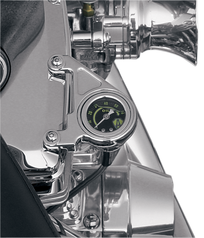 Arlen Ness Chrome Mechanical Oil Pressure Gauge Kit 1999-2017 Harley Twin Cam