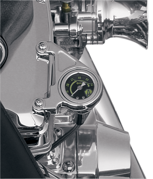Arlen Ness Chrome Mechanical Oil Pressure Gauge Kit 1999-2017 Harley Twin Cam