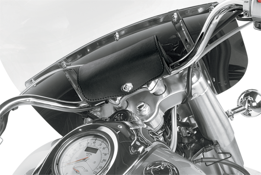 Willie & Max Revolution Black Synthetic Leather Motorcycle Handlebar Pack Pouch