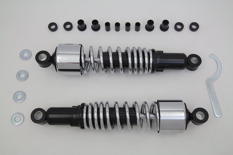 VTwin Chrome 13'' Rear Coil Shocks 1995-2016 Harley Touring FLT FLHR FLX FLXT