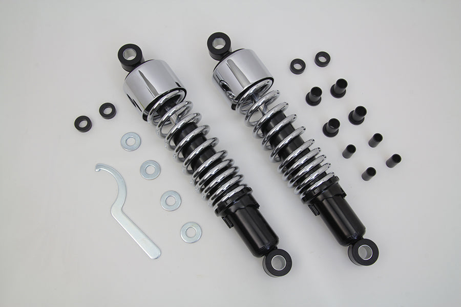VTwin Chrome 13'' Rear Coil Shocks 1995-2016 Harley Touring FLT FLHR FLX FLXT
