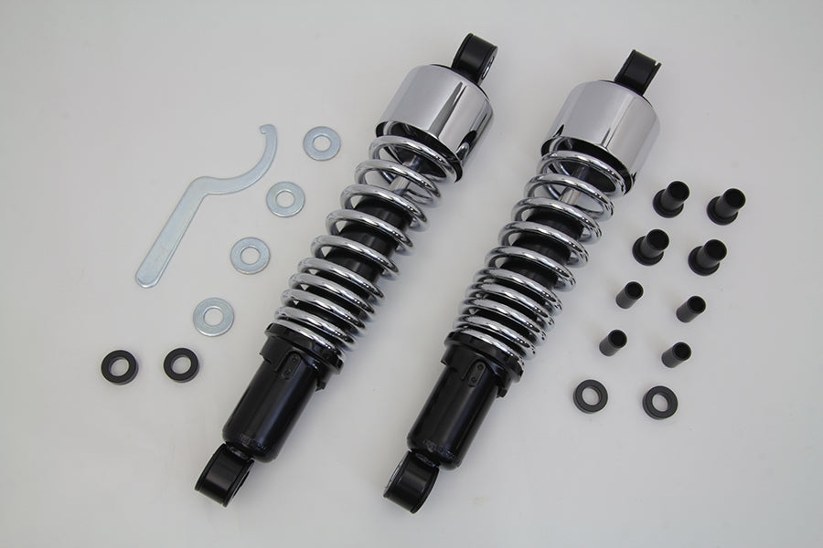 VTwin Chrome 13'' Rear Coil Shocks 1995-2016 Harley Touring FLT FLHR FLX FLXT