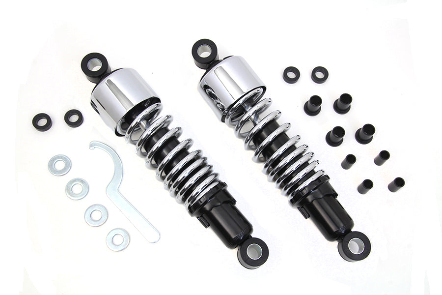 VTwin 11.5'' Chrome Rear Coil Shocks 1995-2016 Harley Touring FLT FLHR FLX FLXT