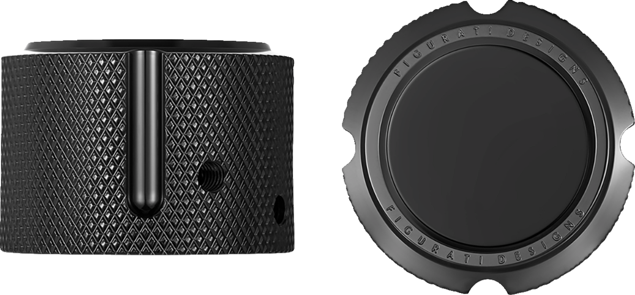 Figurati Designs Front Smooth Axle Nut Black Covers for 2002-2022 Harley