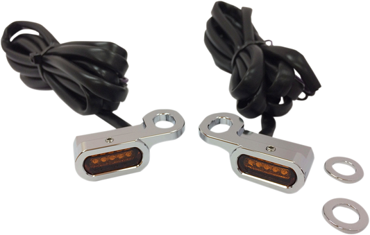 Drag Specialties Chrome LED Handlebar Turn Marker Lights 2009-17 Harley Touring