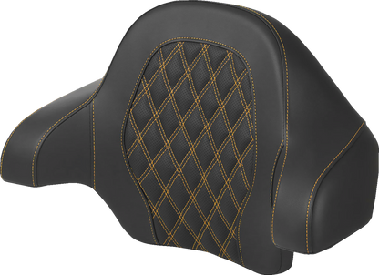 Saddlemen Gold Lattice Stitch Tour Pak Backrest Pad for 2014-2024 Harley Touring