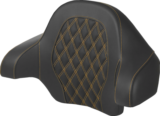 Saddlemen Gold Lattice Stitch Tour Pak Backrest Pad for 2014-2024 Harley Touring