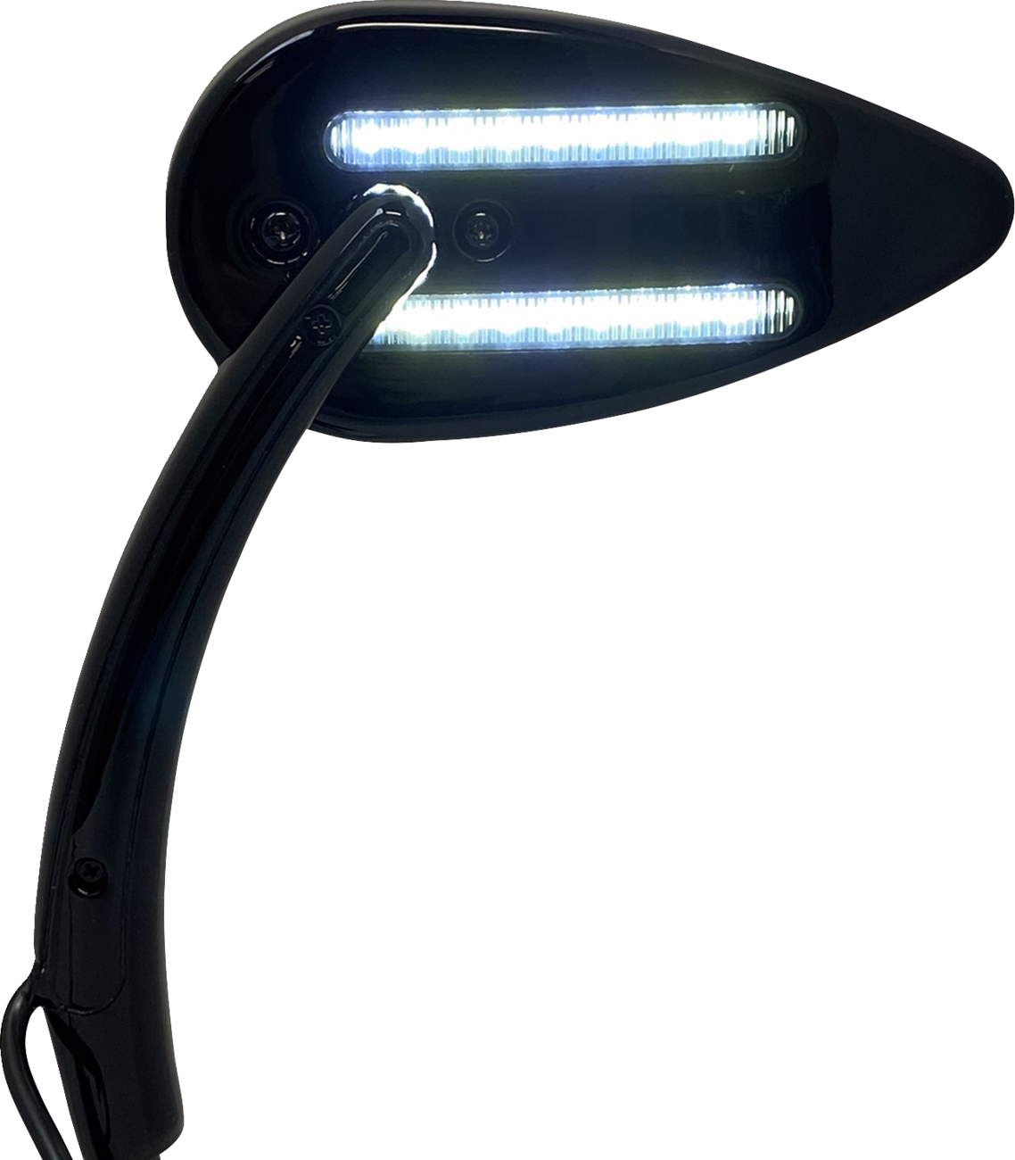 Custom Dynamics Black LED Run Turn Signal Teardrop Handlebar Mirrors for Harley