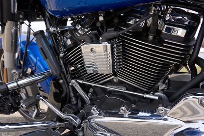 Ciro Ribbed Chrome Ignition Coil Cover fits 2023-2025 Harley Street Road Glide