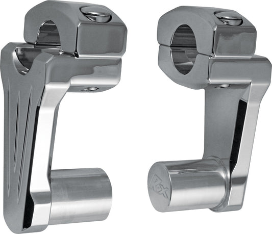Rox Chrome Pivoting 2" Motorcycle 1" Handlebar Risers fits Harley Davidson