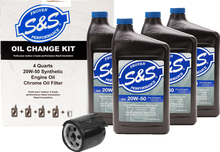 S&S Synthetic SAE 20W-50 Oil Change Kit for 1984-2022 Harley Big Twin Sportster