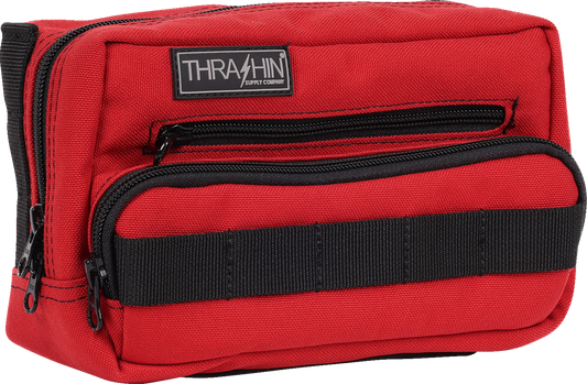 Thrashin Supply Red Motorcycle Handlebar Storage Bag Plus for Harley THB-0017
