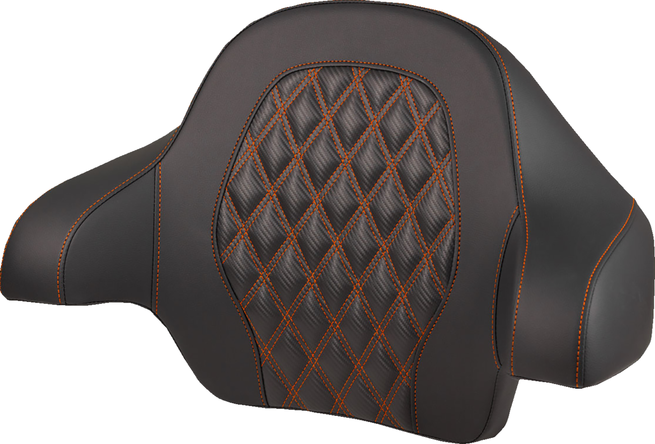 Saddlemen Orange Carbon Lattice Tour Pak Backrest Pad for 2014-25 Harley Touring