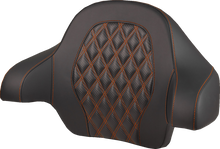 Saddlemen Orange Carbon Lattice Tour Pak Backrest Pad for 2014-25 Harley Touring