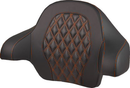 Saddlemen Orange Carbon Lattice Tour Pak Backrest Pad for 2014-25 Harley Touring