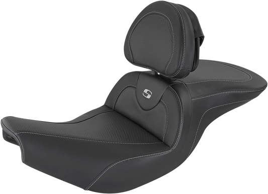 Saddlemen Roadsofa Carbon Fiber Gel Seat & Backrest for 2014-2024 Indian Chief