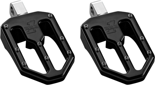 Pro One Moto V1 Black Male Mount Motorcycle Footpegs 18-20 Harley Softail FLSL