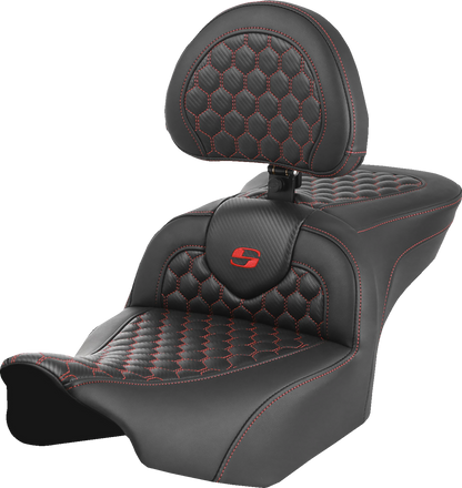Saddlemen Roadsofa Red Honeycomb Gel Seat & Backrest 2023-2026 Harley Touring