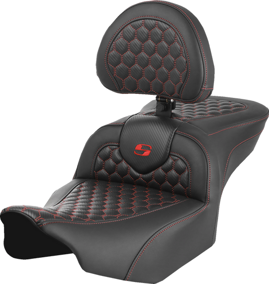Saddlemen Roadsofa Red Honeycomb Gel Seat & Backrest 2023-2025 Harley Touring
