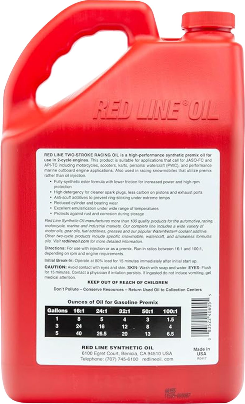 Red Line 1 U.S. Gallon Two-Stroke Synthetic Racing Oil
