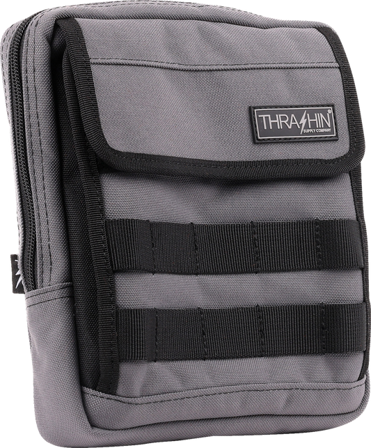 Thrashin Supply Gray Motorcycle Handlebar Storage Bag Slim for Harley THB-0030