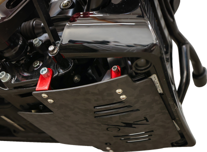 Thrashin Carbon Fiber Forged Red Skid Plate fits 2023-2025 Harley Touring FLTR