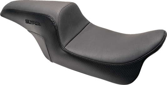 Slyfox Drifter Smooth Carbon Fiber Seat fits 2006-2017 Harley Dyna Fat Bob FXDB