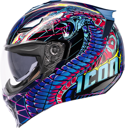 Icon Threshold Synthwave Lazer Cobra Modular Full Face Adult Motorcycle Helmet