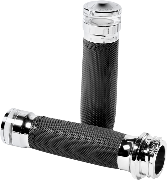 Performance Machine Chrome Vision LED Turn Signal Hand Grips 1986-2022 Harley