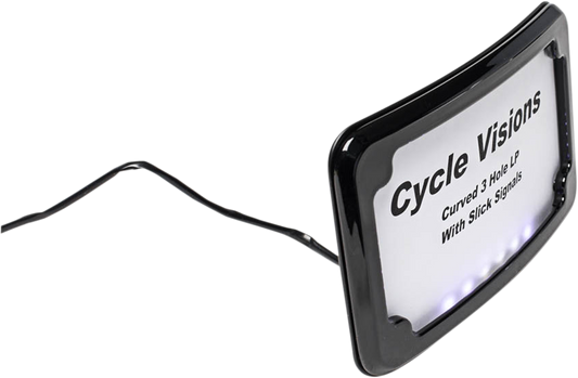 Cycle Visions Curved LED Rear Universal Motorcycle License Plate Frame Harley