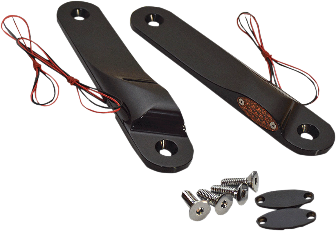 Pro One Black Amber LED Front Turn Signals for 1997-2020 Harley Touring Bagger