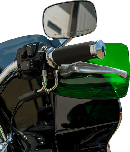 Klock Werks Flare Green Hand Guards fits 2002-2025 Harley Hydraulic Clutch