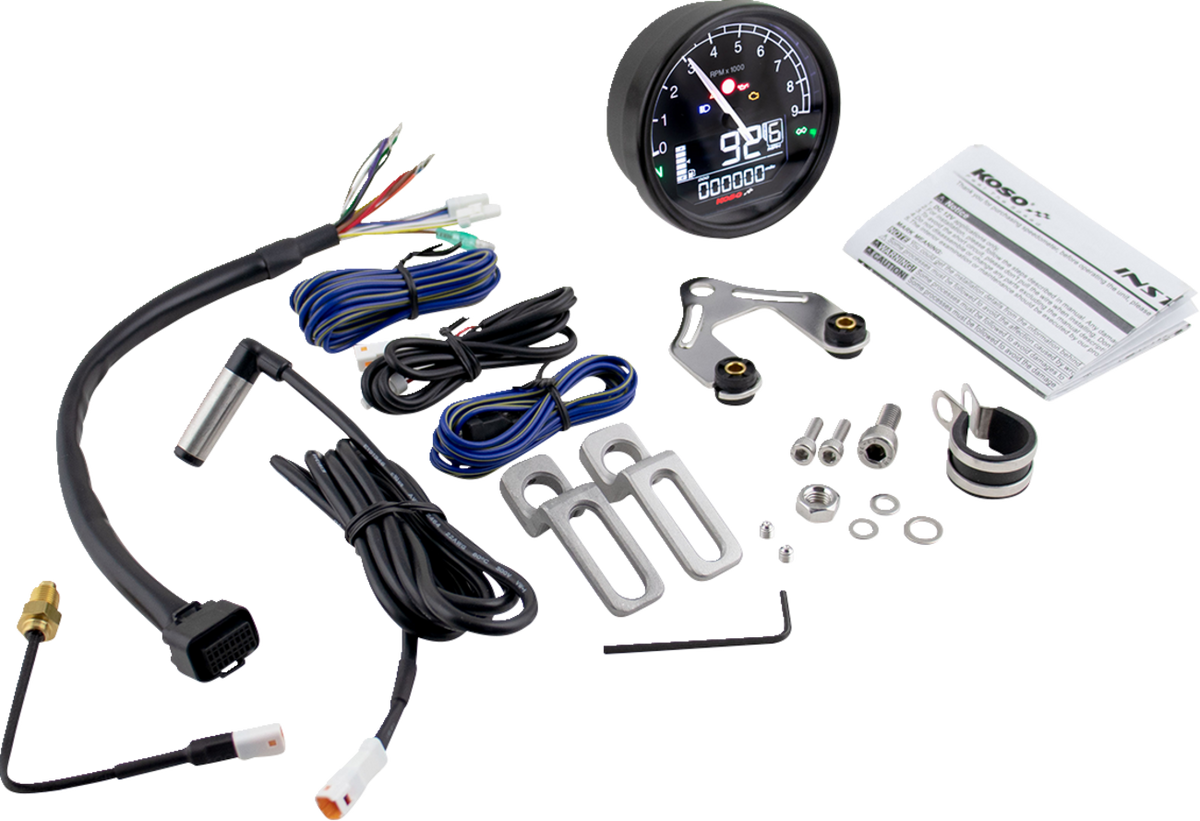 Koso TNT-05 D80 Electronic Motorcycle 3.75" Speedometer Tachometer Gauge Kit