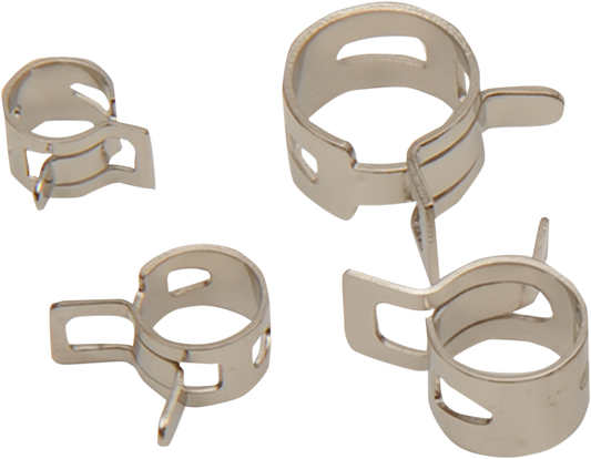 Drag Specialties Silver 20 Pack SAE Multi Functional Spring Hose Clamps Harley