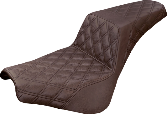 Saddlemen Brown Step-Up Lattice Gel Seat for 2018-2025 Harley Softail FXBB FXST