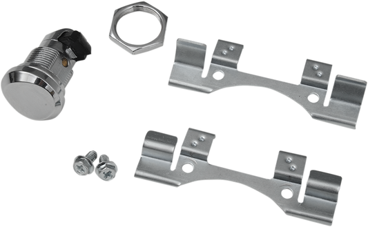 Drag Specialties Chrome Push Button Fuel Gas Door Latch 1992-2020 Harley Touring